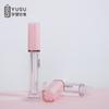Tubo redondo quadrado de plástico rosa 3g tubo de esmalte labial transparente propaganda tubo de lábio giratório tubo vazio garrafa lisa proteção labial essência material de embalagem