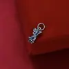 Pingente de borboleta com franja sólida em prata s925 DIY feito à mão para pulseira colar acessórios de prata pura
