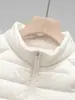 Jaqueta de plumas leve feminina para yoga gola alta acolchoado em sarja 90% plumas corte slim zíper outono e inverno novo casaco quente