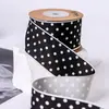 Cinta con estampado de puntos en la superficie resbaladiza, accesorio para el cabello con lazo DIY, accesorios para la parte superior de la ropa, regalo, empaque de flores, cinturón de lunares