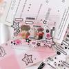 [Stock Listo Venta Flash] Serie Dulce Asia Call Calcomanías de Estrellas con Letras Inglesas Rosa y Negro Cuenta Manual Guka Kawika