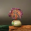 Árvore da Fortuna de Cristal Amarelo Natural com Base de Pedra, Árvore de Cristal Tigela do Tesouro, Árvore de Cristal do Dinheiro, Ornamento de Mesa Atrai-Riqueza