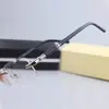 Gafas sin Marco para Miopía para Hombres, Gafas Casual de Negocios, Se Pueden Equipar con Lentes de Miopía Terminados, Montura de Gafas con Filtro de Luz Azul Mba476