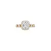Anillo abierto geométrico cuadrado de circón bañado en oro real de 18k, exquisito y lujoso, sensación de alta gama, anillo versátil para el dedo índice