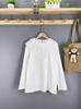 Top de Algodón Estilo Japonés con Cuello de Hoja de Loto, Manga Linterna, Jersey, Camiseta con Cuello de Muñeca, Camisa Básica, Color Sólido, Primavera e Invierno, Básica