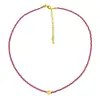 Collar Metálico con Perlas en Forma de Corazón y Cristal Rojo, Diseño de Nicho, Collar de Perlas en Forma de Corazón para la Clavícula con un Ambiente Elegante