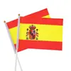 Bandera Española de Agitar a Mano No. 8 14*21cm Abanico Bandera Ondulante a Mano Doble Cara Poliéster Transfronterizo Copa del Mundo Bandera Pequeña de 32 Equipos