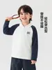 Sudadera con cuello polo para niños Youou, primavera y otoño 2026 nueva ropa para niños, conjunto de otoño para niños pequeños