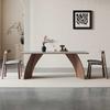 Mesa de comedor nórdica de madera maciza con placa de roca para el hogar, apartamento pequeño, moderna, sencilla, de madera de fresno, estilo rectangular, mesa y silla combinadas