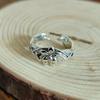 Anillo Vintage Flor de Cerezo para Mujer Anillo de Dedo Periférico de Animación Bidimensional Moda Versátil Flor Imitación Plata Tailandesa Anillo Abierto