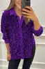 2025 Estación Independiente Transfronteriza Aliexpress Amazon_Otoño e Invierno S Moda Manga Larga Holgada Casual Camisa con Lentejuelas