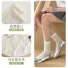 Calcetines de Verano Finos para Mujer Estilo Ballet Encaje Color Sólido Malla Hueca Calcetines de Media Caña Transpirables Absorbentes de Sudor Calcetines Apilados