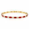 Pulsera cuadrada multicolor de circón de alta gama a la moda de venta caliente transfronteriza pulsera de diamantes incrustados en la muñeca joyería para la mano joyería de mano de muy alta gama