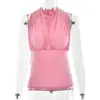 Estilo Europeu e Americano Ins Desejo Puro Garota Picante Poá Decote Baixo Camiseta Moda Lenço de Seda Slim Sexy Costas Nuas Versátil Top Feminino