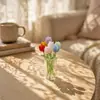 Adornos de flores en copa de tulipán, modernos y elegantes, ramos artificiales hechos a mano, flores eternas, decoraciones de escritorio