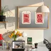 Nuevo tablero de mensajes magnético decorativo con marco de madera maciza estilo chino, con diseños tradicionales de corte de papel chino, adecuado para la decoración de interiores de salas de té, venta al por mayor desde la fábrica