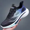 Sapatos masculinos de tamanho grande com colagem a frio, novos sapatos de malha respirável, sapatos casuais, tênis esportivos ultraleves, tênis de corrida com sola macia antiderrapante e absorção de choque