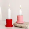 Resina Epoxi Corazón Cilíndrico Trapezoidal Mesa DIY Aromaterapia Yeso Portavelas Base Adorno Molde de Silicona