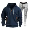 Traje de Sudadera Deportiva Otoño e Invierno Transfronterizo 2024 para Hombre con Cremallera Sudaderas Ropa Deportiva Traje Suéter Suéter Conjunto de Dos Piezas
