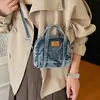 Bolso de Mezclilla Lavada Transfronterizo Nuevo Estilo Casual Versátil Bolso Cruzado para Mujer Mini Bolso de Mano Exquisito Bolso Tote Pequeño