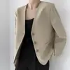 Enviado~ Blazer simple de cuello en V y manga larga estilo coreano para mujer, nuevo modelo de otoño 2026, elegante, adelgazante, versátil