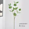 Hojas de Eucalipto Transfronterizas, Hojas de Dinero, Flores Artificiales, Plantas Verdes, Flores Falsas, Hojas de Fieltro de 3 Ramas de Tallo Largo para Decoración, Venta al por Mayor