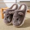 Pantuflas de Algodón con Gatitos de Dibujos Animados Transfronterizas para Mujer Invierno Interior Hogar Suave Suela Antideslizante Forro de Felpa Calientes Pantuflas de Felpa