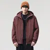 Chaqueta de trabajo con capucha de alta gama para exteriores para hombre, nuevo modelo otoño e invierno 2026, abrigo de algodón casual holgado de moda para hombre