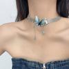 Collar de Borla de Mariposa Diseño Y2K Moda Nuevo Nicho Ins Lujo Ligero Personalizado Elegante Colgante Lentejuela Cadena Clavícula
