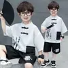 Conjunto de Verano para Niños de Bambú de Manga Corta Estilo Chino Tradicional Nuevo Conjunto de Dos Piezas Estilo Chino Hanfu Infantil para Niños Pequeños Traje Tang