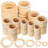 Anillos de madera disponibles en 20-120 mm, color madera natural, accesorios de madera de haya para manualidades, anillos para colgar, hebillas para bolsos, anillos para cortinas y otros anillos de madera.