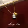 Colar de Sino Pequeno Escovado Italiano para Mulheres, Estilo Vintage Retrô de Luxo Leve de Alta Qualidade, Popular no Xiaohongshu Corrente de Clavícula