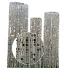 Cortina de accesorios para bodas, estante de aros, lentejuelas, perlas, corona de hierro redonda, poste de escenario de plomo, estante telescópico