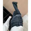 Calça jeans flare retro americana para mulheres, novo estilo verão 2026, cintura alta, botão duplo, modelagem solta, calça longa boca de sino