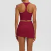 Conjunto deportivo transfronterizo europeo y americano, apto para la piel, ajustado, con espalda cruzada, shorts de yoga fruncidos y conjunto de atuendo atlético de yoga para mujer
