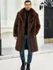 Abrigo de piel sintética tipo visón transfronterizo para hombre, visón completo, nueva chaqueta de piel sintética larga casual de talla grande para otoño e invierno, ropa de hombre de moda
