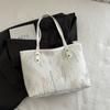 Bolsa de Tote Grande para Estudiantes de Clase para Mujeres 2025 Nuevo Estilo Bolso de Hombro Único para Debajo del Brazo Bloqueo de Color Bolsa de Tote Casual para Viajes