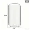 Vaso de agua de borosilicato de alta calidad para Amazon transfronterizo con tapa de bambú moderna, vaso tipo cola, vaso de vidrio para jugo con pajilla y imágenes a color impresas