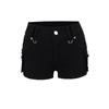 Ropa de Trabajo Retro Americana Cintura Baja Sexy Bolsillo Grande Verano Elástico Versátil Ajustado Alarga Piernas Pantalones Cortos Calientes