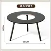 Mesa de Churrasqueira Portátil Dobrável para Churrasco ao Ar Livre Fogão de Churrasco para Pátio ao Ar Livre Mesa de Chá Piquenique Mesa de Madeira Maciça