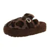 Pantuflas Peludas Baotou para Mujer Ropa de Exterior 2026 Nuevo Invierno Interior Suela Gruesa Aumentador de Altura Personas Bajas Zapatos de Pantuflas de Algodón Esponjosas