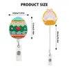 Porta-credencial retráctil de fácil extracción para cruzar fronteras, Huevo de Pascua de fieltro, Carrete retráctil de fácil extracción, Pinza de cocodrilo, Regalo médico