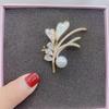 Broche de zircão pérola de casca de trigo Moda coreana versátil corsage pino antiderrapante fivela terno coat acessórios