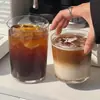Vaso de Vidrio Simple, Taza de Leche, Vaso para Agua con Gas, Vaso de Jugo Estilo Ins, Vaso para Bebidas Frías, Vaso para Café Helado Latte Americano