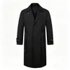 2026 Nuevo Abrigo Cruzado de Otoño/Invierno para Hombre de Corte Holgado de Longitud Media con Cuello de Solapa, Gabardina Casual Cruzada de Talla Grande