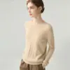 Suéter de cachemira con cuello redondo para mujer otoño invierno ropa interior manga larga cálido suéter pullover para mujer top de punto ajustado capa base de lana