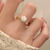 Anillo de flor de camelia para mujer, diseño de nicho ajustable abierto, anillo de dedo índice de circón de alta calidad, nueva moda 2023 para mujer