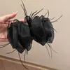 Novo Estilo 2025 Presilha de Cabelo com Laço de Pena em Rede para Mulheres, Grampo para Adicionar Volume na Parte de Trás da Cabeça, Acessório de Cabelo para Penteados Presos, Presilha Jacaré