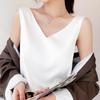 Alça de ombro dupla Camisole feminina primavera e verão novo terno interno cetim moda all-match colete base sem mangas