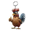 Chaveiro de Acrílico Novo Desenho Animado Galo Transfronteiriço Pingente Decoração de Mochila Criativa Fofo Galinha Chaveiro Decoração